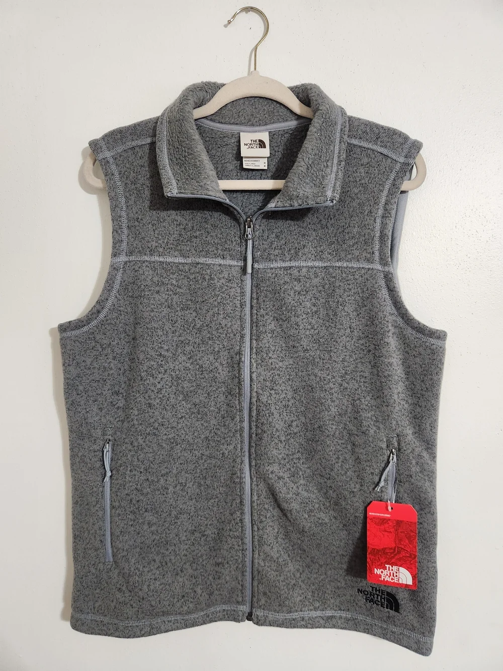The North Face Men's Gray Fleece Vest - Lightweight Layer